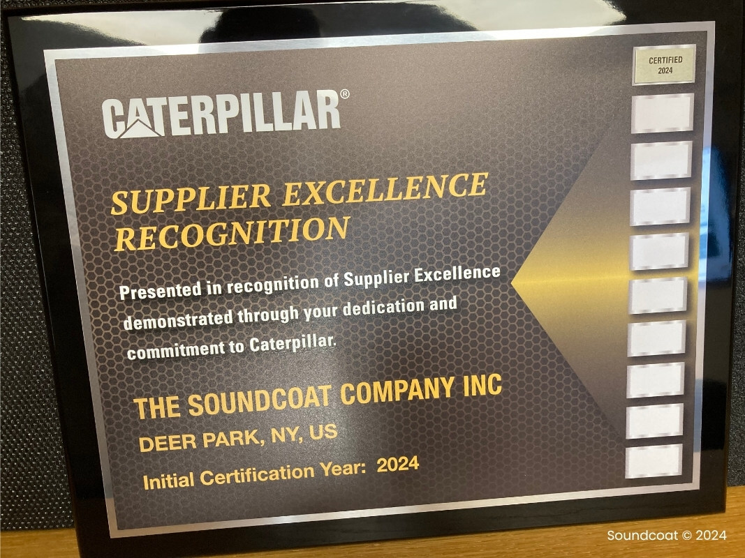 soundcoat-receives-caterpillar-supplier-excellence-recognition-for-the-second-consecutive-year