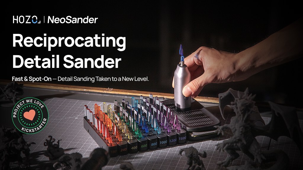 hozo-annonce-le-lancement-sur-kickstarter-de-neosander,-une-ponceuse-de-precision-ultra-compacte-pour-les-fabricants-avances