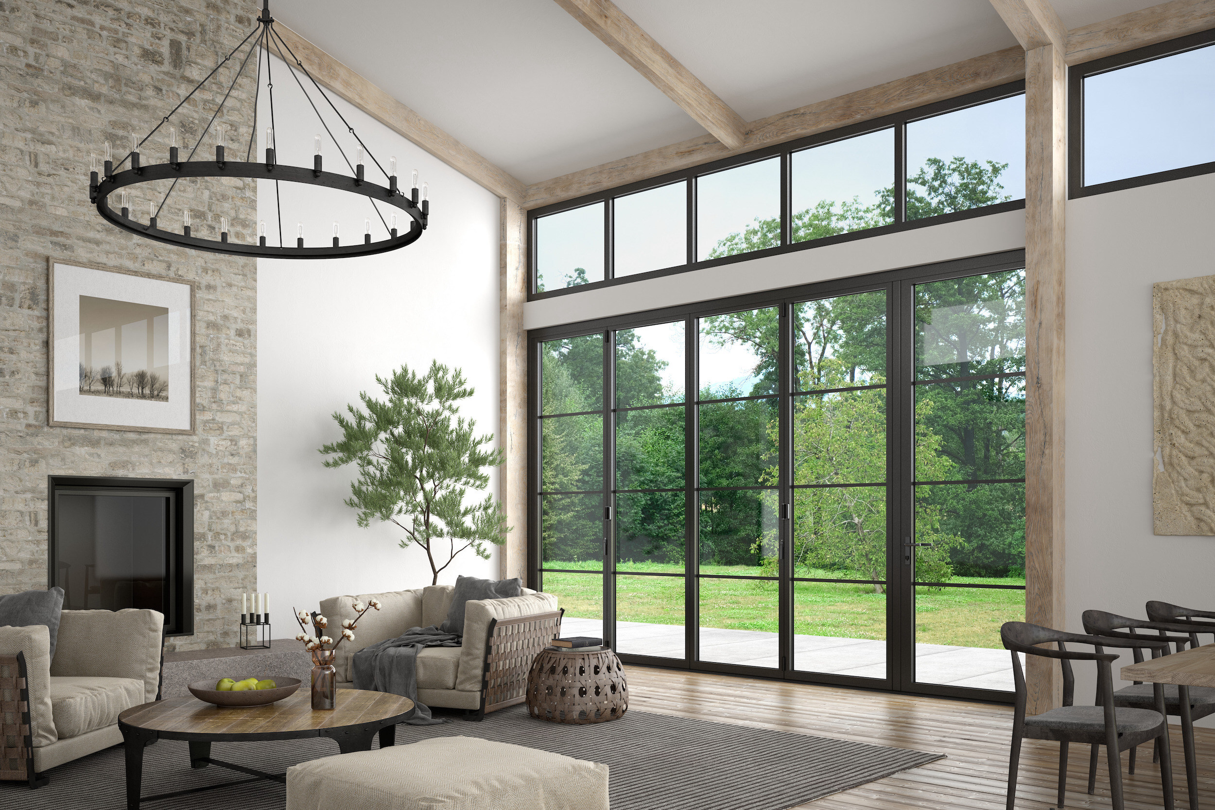 NanaWall Offers Slimline Steel Effect Folding Glass Wall System