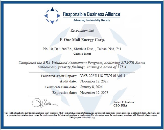 molicel-achieves-rba-silver-status,-setting-a-new-benchmark-for-ethical-battery-manufacturing